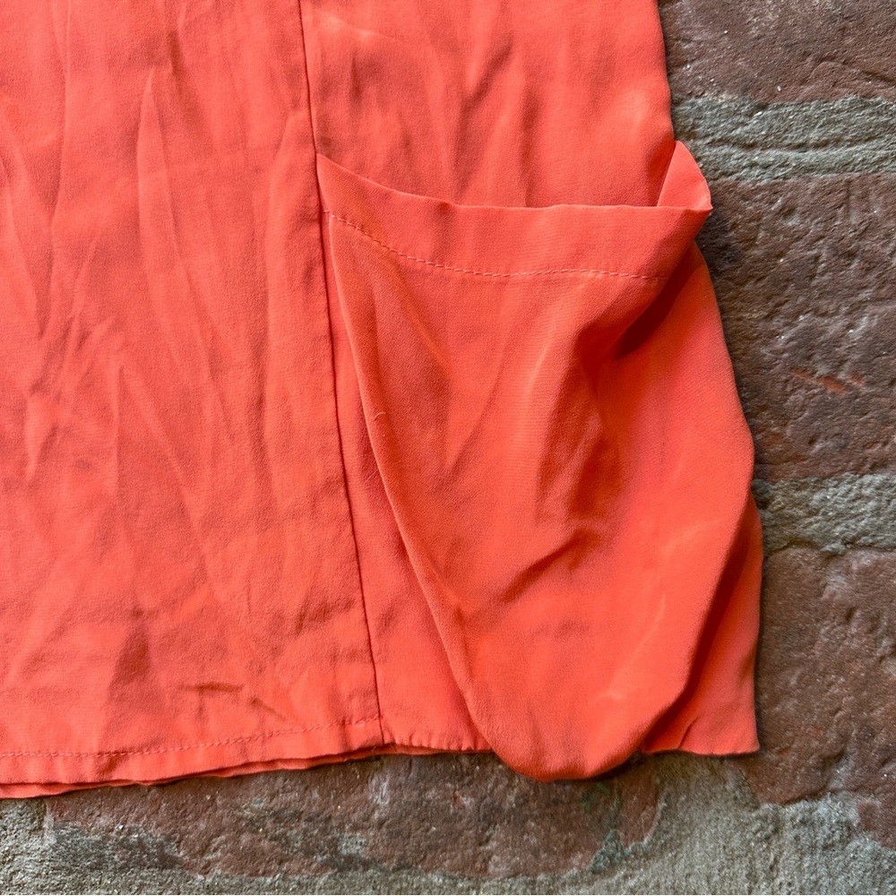 Bianca Coletti Size Small Orange Mini Dress Beach Cover Up Silk Tunic Resortwear - Picture 5 of 16